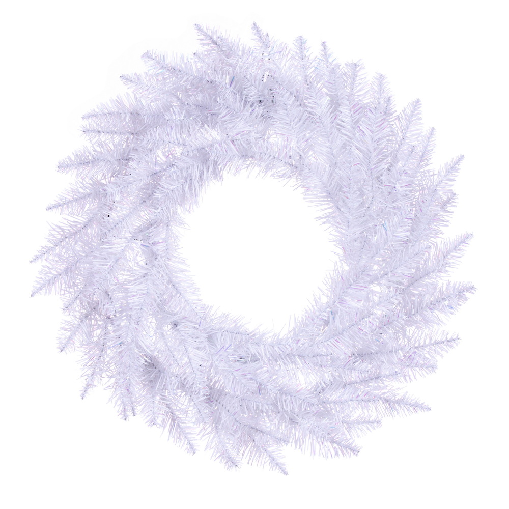 24" Sparkle White Wreath 110Tips