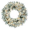 Photograph of 42" Flkd Snow Ridge Wreath LED 100PW