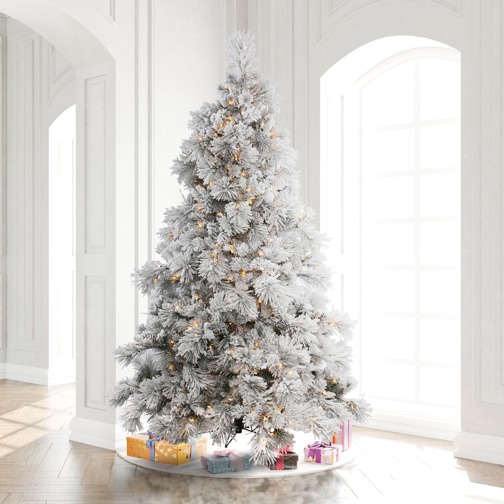 A155291LED - Flocked Alberta Christmas Tree | Vickerman