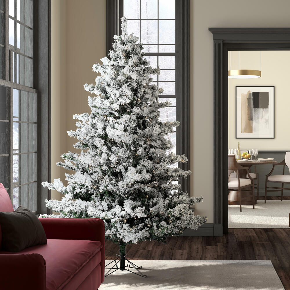 A806376LED - Flocked Alaskan Pine Christmas Tree | Vickerman