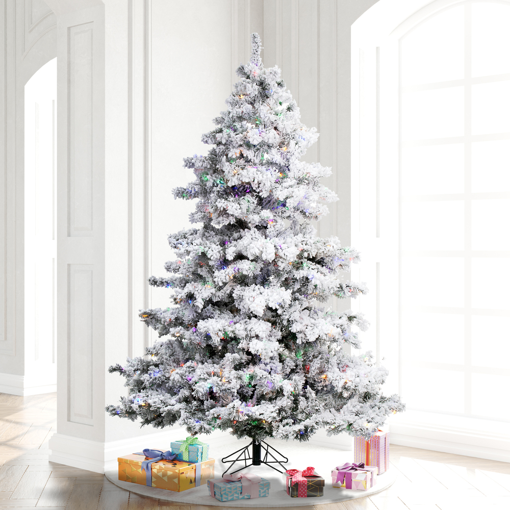A806376LED - Flocked Alaskan Pine Christmas Tree | Vickerman