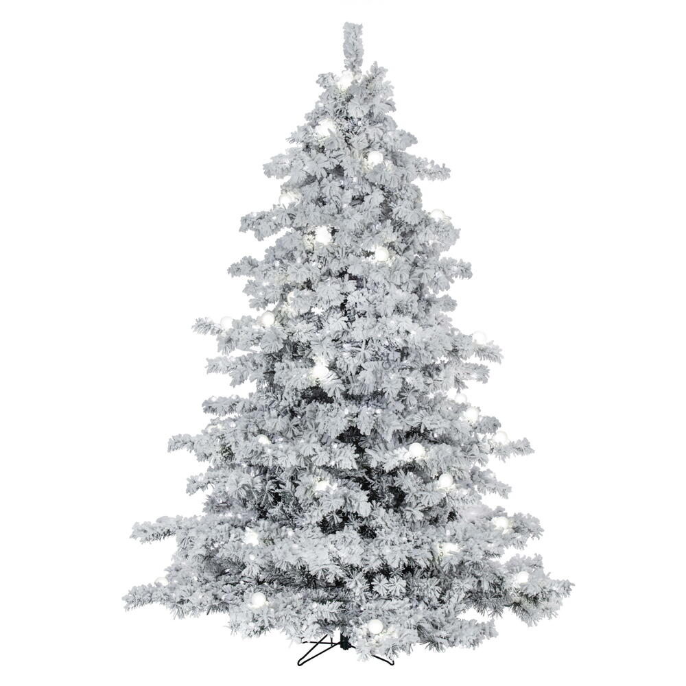 A806383LED - Flocked Alaskan Pine Christmas Tree