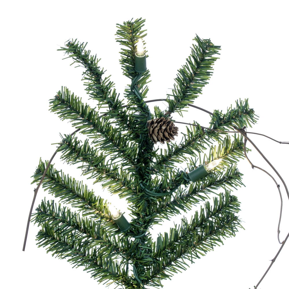 Vickerman 4ft Alpine Artificial Christmas Tree With Real Pine Cones - Unlit Tabletop Tree For Rustic Decor