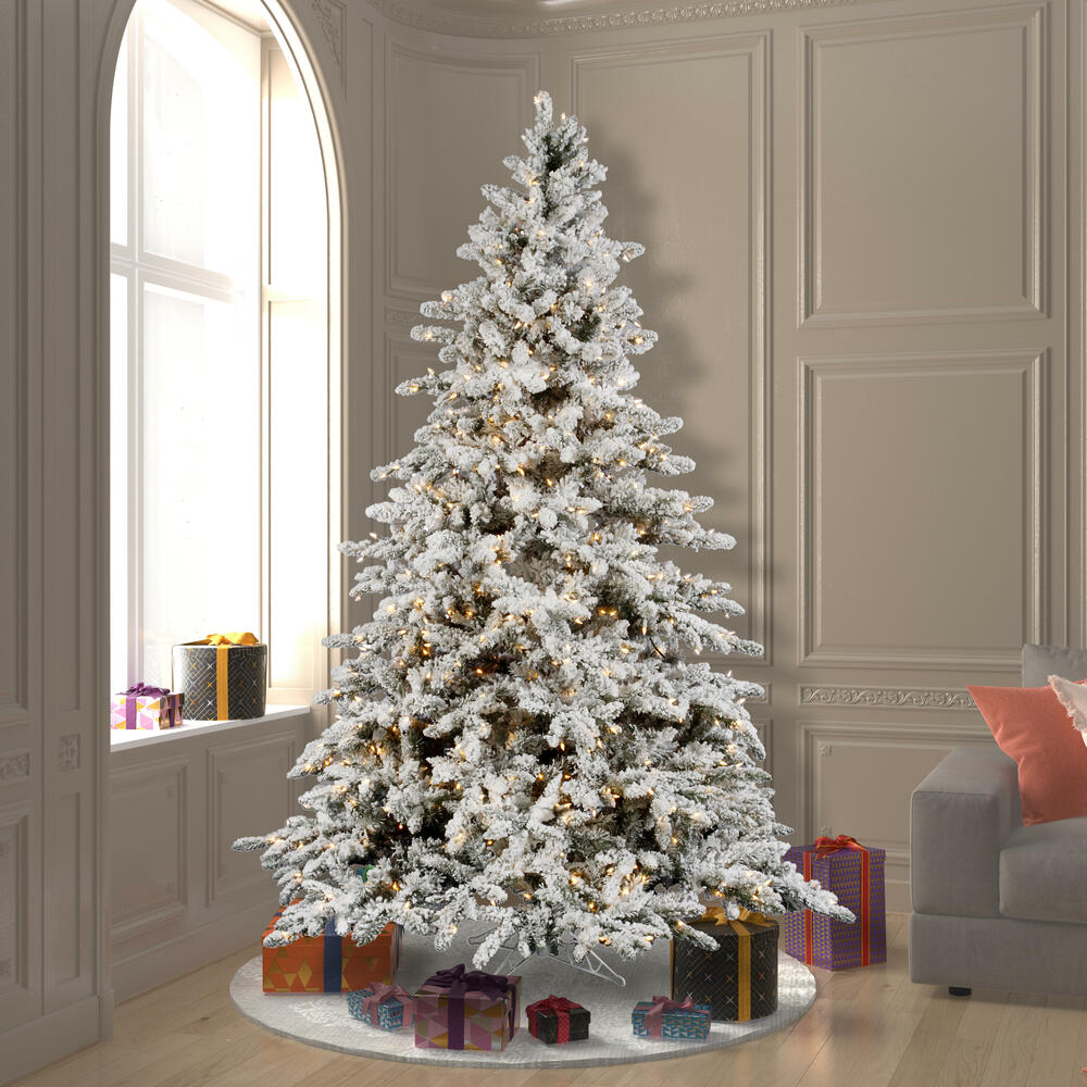 A895181LED - Flocked Utica Fir Christmas Tree | Vickerman
