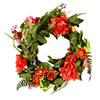 Photograph of 22" Coral/Orange/Green Floral Wreath