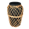 Photograph of 15" Charcoal Terracotta Vase with Wicker