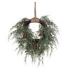 Photograph of 18" Snow Cedar Hanging Wreath W/Cone