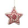 Photograph of 5" Red/White Felt Snowflake Star 2/bag