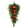 Photograph of 30" Green Teardrop Pinecone Red Décor