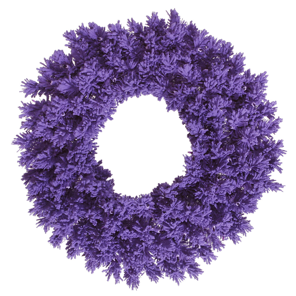 【ラヴィ】DeepForestGreen&FCAlice柄 K168437LED - Flocked Purple Fir Wreath | Vickerman