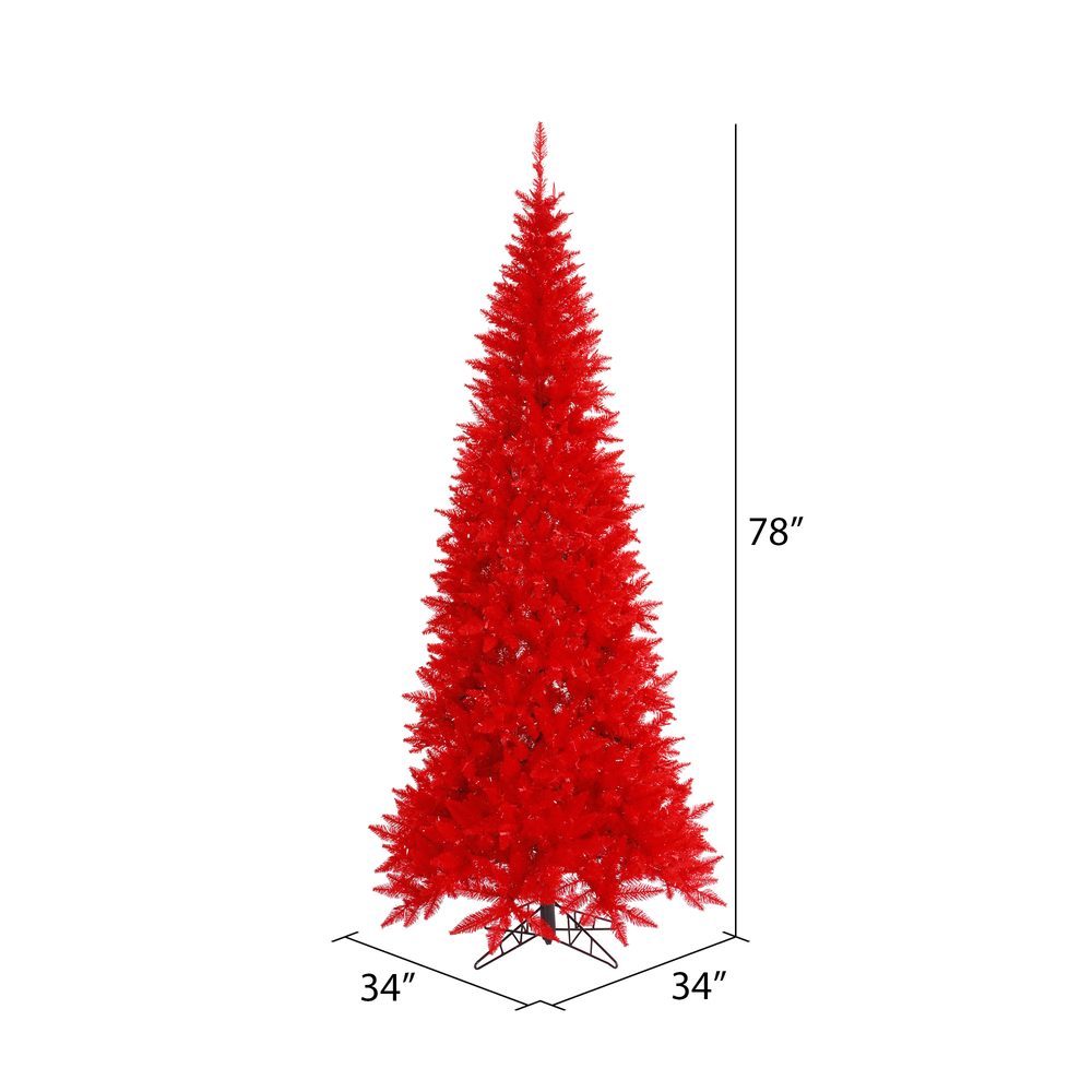 red tree② K161266LED - Red Fir Christmas Tree | Vickerman