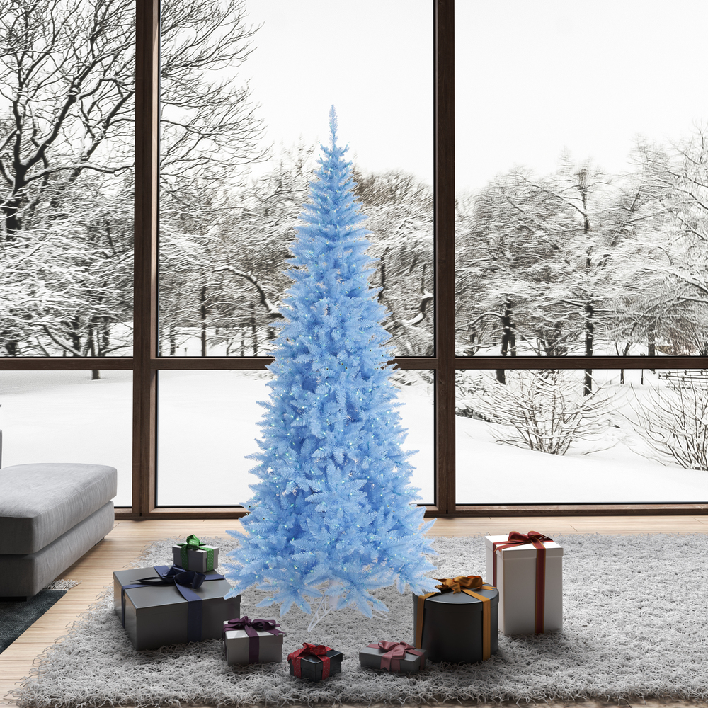 K164176LED - Sky Blue Slim Fir Christmas Tree | Vickerman