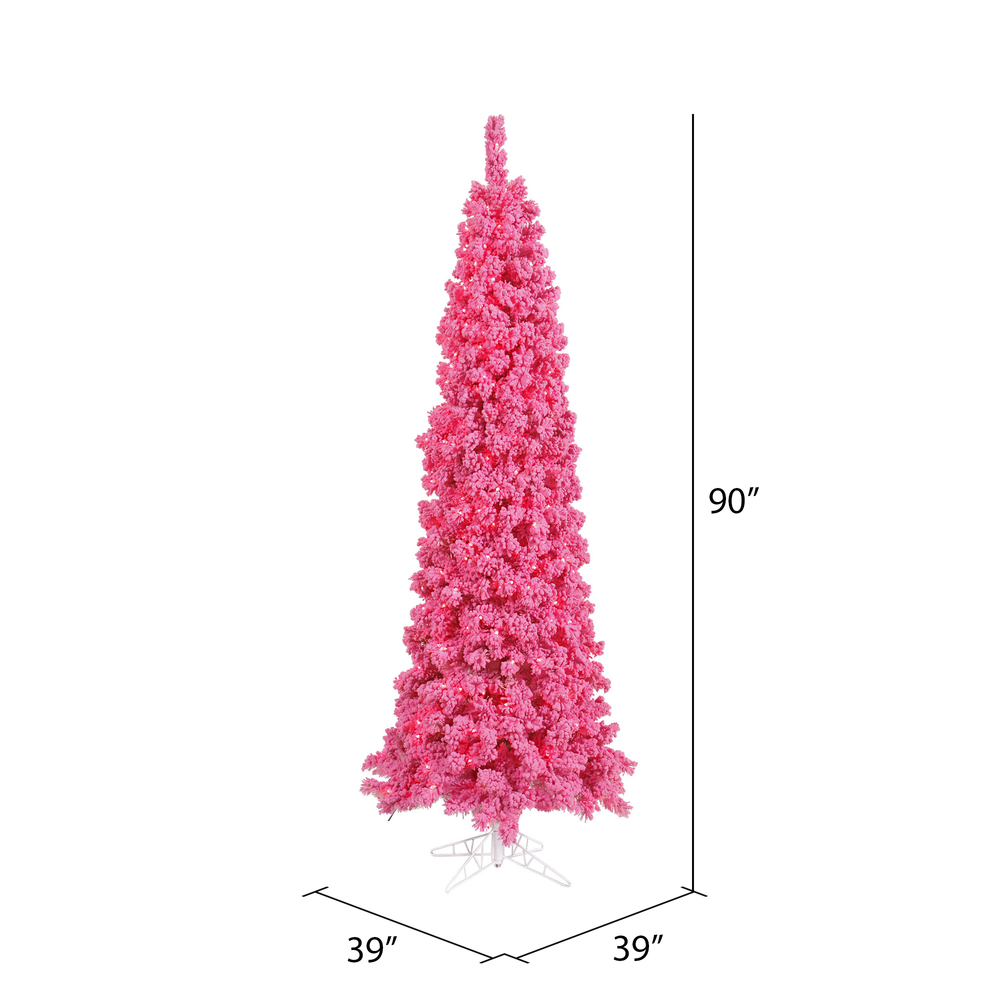 K168777 - Flocked Pink Fir Christmas Tree | Vickerman
