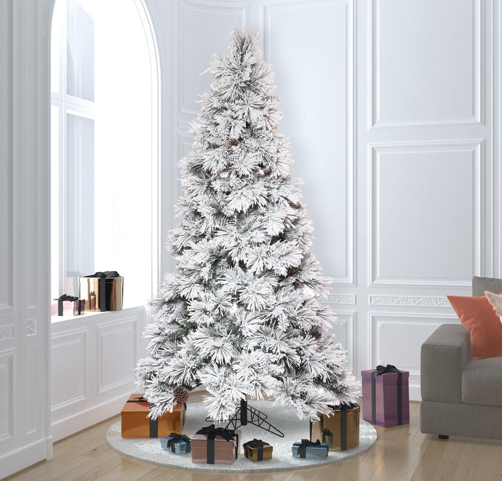 K171176LED - Flocked Atka Pine Christmas Tree | Vickerman K171176LED - Flocked Atka Pine Christmas Tree | Vickerman