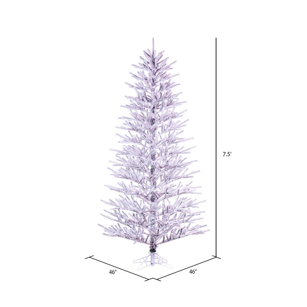 K226076LED - Flocked Slim Pistol Pine Christmas Tree | Vickerman