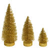 Photograph of 3"-5"-7" Gold Glitter Oval Tree 3/Set