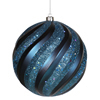Photograph of 6" Sea Blue Matte-Glitter Swirl Ball