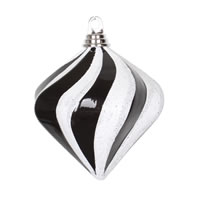 6 inch Glitter Swirl Diamond Ornament