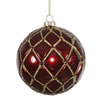 Photograph of 4"  Burgundy Candy Glitter Net Ball 6/Bx