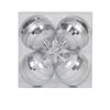 Photograph of 4" Silver Shiny-Matte Mirror Ball 4/Box