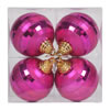 Photograph of 4" Cerise Shiny-Matte Mirror Ball 4/Box