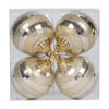 Photograph of 4" Champgne Shiny-Matte Mirror Ball 4/Bx