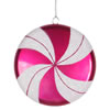 Photograph of 6" Cerise-White Swirl Flat Candy