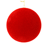 Photograph of 5" Red Flocked Ball Ornament 4/Bg