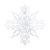 Photograph of 14" White 3D Glitter Snowflake