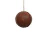 Photograph of 4" Mocha Brown Faux Leather Ball Orn 4/b