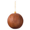 Photograph of 5" Mocha Brown Faux Leather Ball Orn 4/b