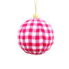 Photograph of 5" Red/White Plaid Cloth Ball Orn 2/box