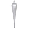 Photograph of 11" Silver Glitter Drop Ornament 3/Bag