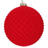 Photograph of 5" Red Flocked Durian Ornament 2/Bag