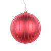 Photograph of 4" Red Matte Glitter Ball Ornament 4/bag
