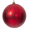 Photograph of 5" Red Matte Glitter Ball Ornament 4/bag