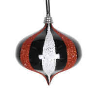 Black White Orange Onion Ornament