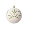 Photograph of 4" Holly Berry White Ball Ornament 3/Bag