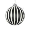 Photograph of 4" White Black Matte Ball Ornament 4/Bag