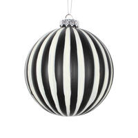 Black White Matte Ball Ornament