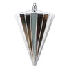 Photograph of 6" Shiny Silver Cone Ornament 3/bag