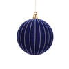 Photograph of 4" Midnight Blue Round Ornament 3/Bag