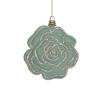Photograph of 4" Light Green Flower Ornament 4/Bag