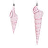 Photograph of 9" Pink Conical Shell Glitter Orn 2/Set