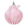Photograph of 4" Pink Seashell Glitter Ornament 3/Bag
