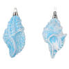 Photograph of 4" Turquoise Conch Shell Glitter 4/Set