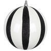 Photograph of 6" White/Black Glitter Lines Ball 2/Bag