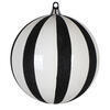 Photograph of 10" White/Black Glitter Lines Ball Ornam