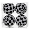 Photograph of 4" Black-White Check Glitter Ball 4/Box