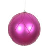 Photograph of 4" Fuchsia Matt Glitter Swirl Ball 4/Bx
